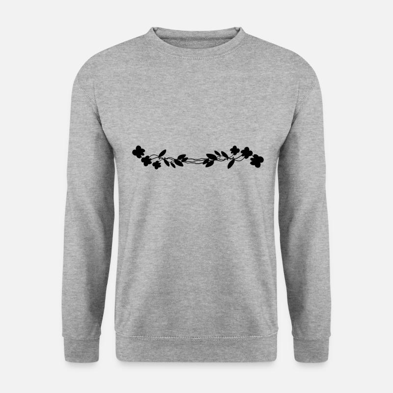 plant line stroke pattern - Unisex Sweatshirt - salt & pepper