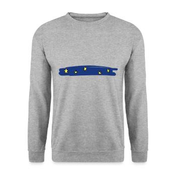 stars blue background line stroke symbol - Unisex Sweatshirt - salt & pepper - Front - Alina (178cm) & Michal (187cm)