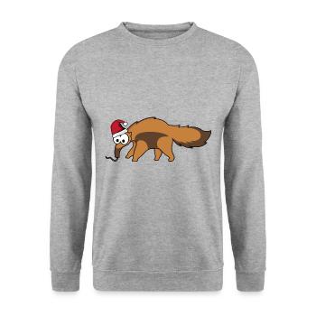 Fourmilier Comic Christmas - Sweat-shirt Unisexe - gris chiné - Devant - Alina (178cm) & Michal (187cm)