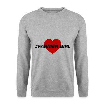 Fermier Fille Fille Coeur Amour - Sweat-shirt Unisexe - gris chiné - Devant - Alina (178cm) & Michal (187cm)
