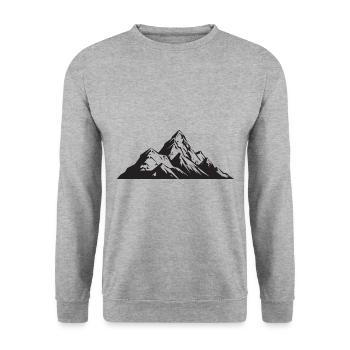 Mountains Alps Symbol - Unisex Sweatshirt - salt & pepper - Front - Alina (178cm) & Michal (187cm)
