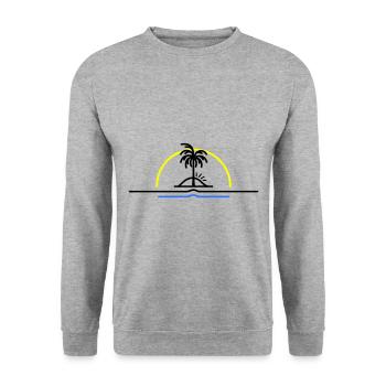 Palm trees symbol island summer - Unisex Sweatshirt - salt & pepper - Front - Alina (178cm) & Michal (187cm)