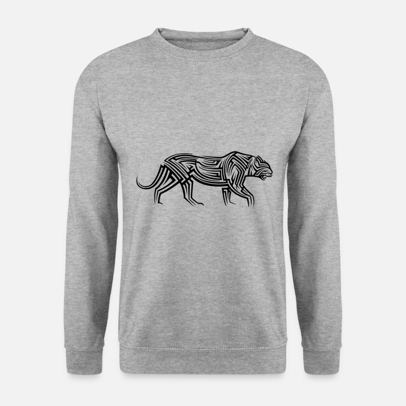 Leopard Tribal Tattoo - Unisex Pullover - Weißgrau meliert