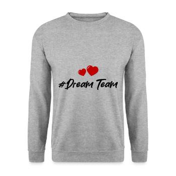 Dream Team Heart Love - Unisex Sweatshirt - salt & pepper - Front - Alina (178cm) & Michal (187cm)