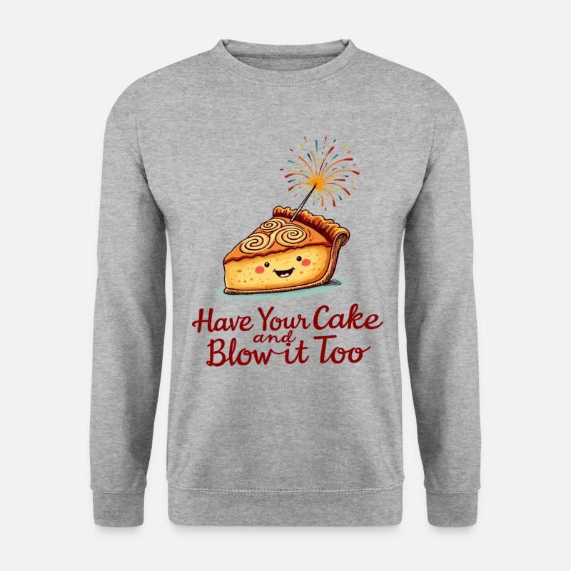 Süßer Apfelkuchen - Unisex Pullover - Weißgrau meliert