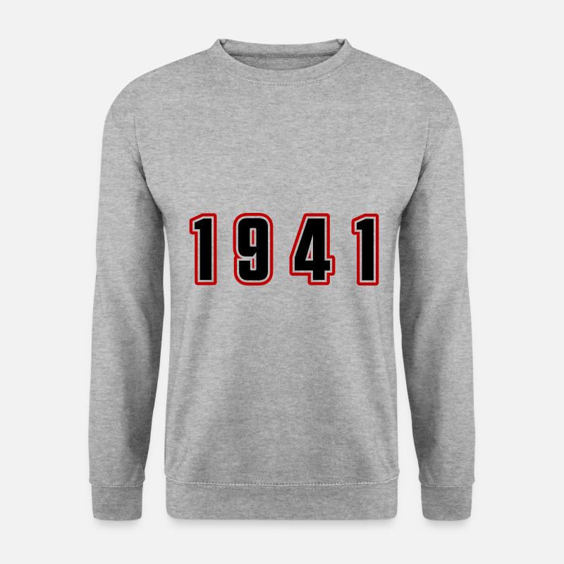 1941 Jahr Zahl - Unisex Pullover - Weißgrau meliert