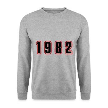 1982 Year Number - Unisex Sweatshirt - salt & pepper - Front - Alina (178cm) & Michal (187cm)