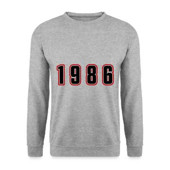 Numéro de l’année 1986 - Sweat-shirt Unisexe - gris chiné - Devant - Alina (178cm) & Michal (187cm)