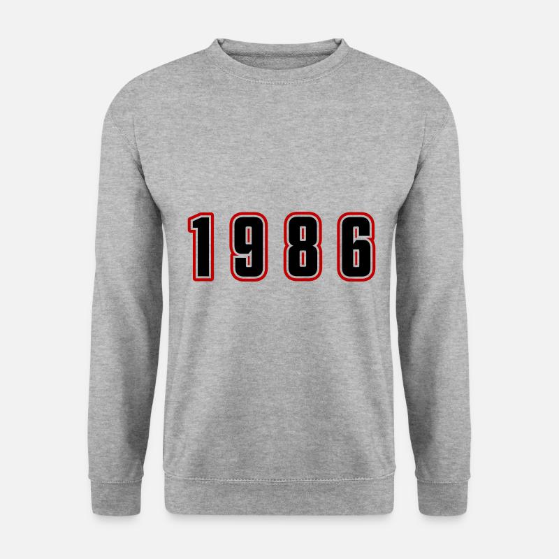 1986 Jahr Zahl - Unisex Pullover - Weißgrau meliert