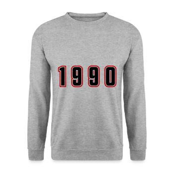 1990 Year Number - Unisex Sweatshirt - salt & pepper - Front - Alina (178cm) & Michal (187cm)