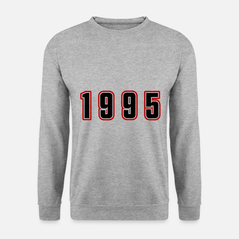 1995 Jahr Zahl - Unisex Pullover - Weißgrau meliert