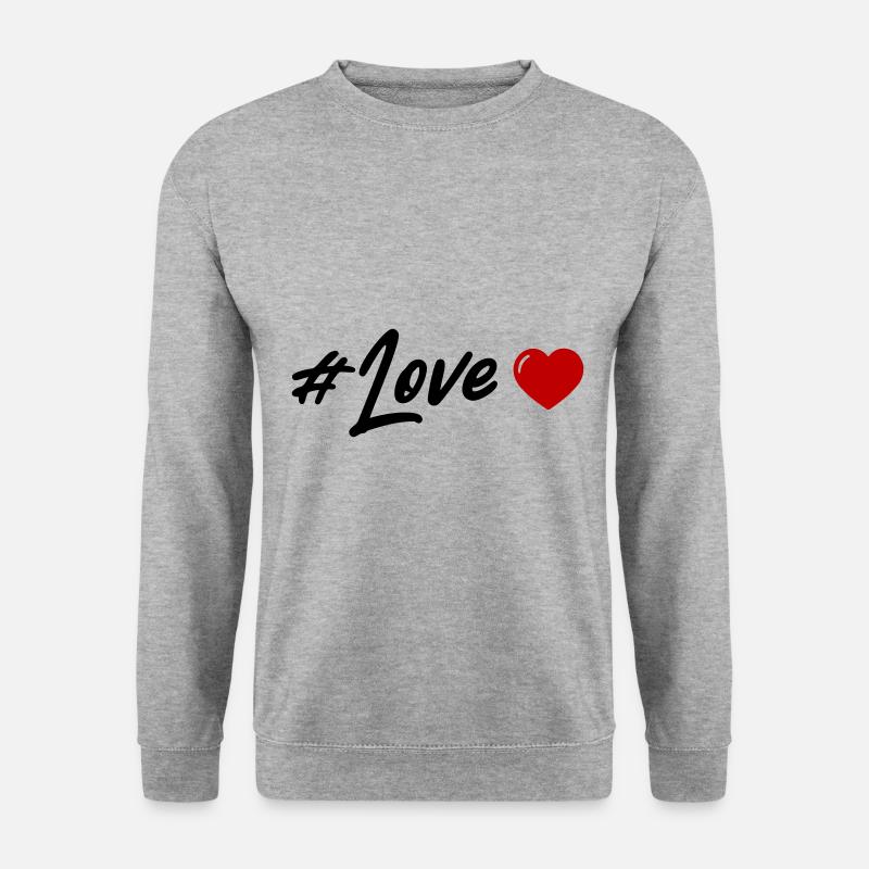 Liebe Herz - Unisex Pullover - Weißgrau meliert
