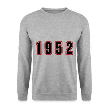 1952 Year Number - Unisex Sweatshirt - salt & pepper - Front - Alina (178cm) & Michal (187cm)
