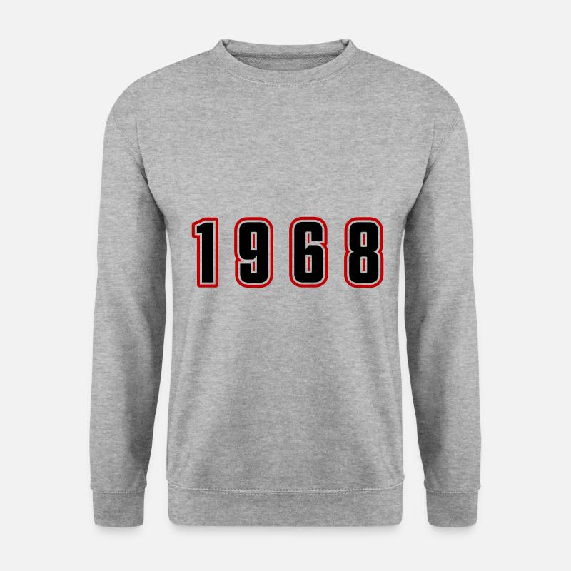 1968 Jahr Zahl - Unisex Pullover - Weißgrau meliert