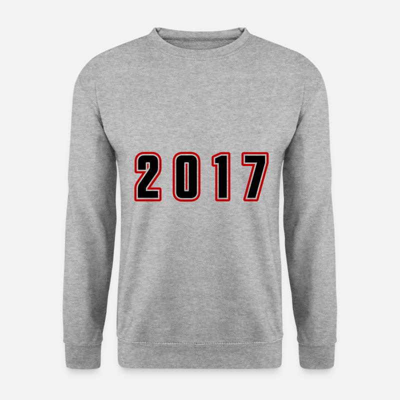 2017 Jahr Zahl - Unisex Pullover - Weißgrau meliert