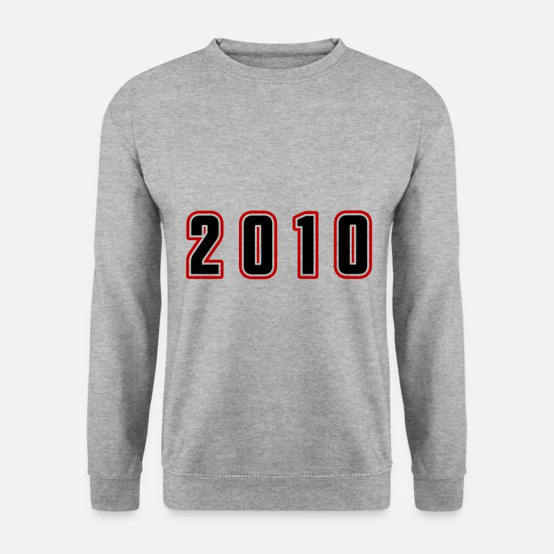 2010 Jahr Zahl - Unisex Pullover - Weißgrau meliert