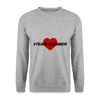 Team Member Heart Love - Unisex Sweatshirt - salt & pepper - Front - Alina (178cm) & Michal (187cm)