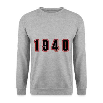 1940 year number - Unisex Sweatshirt - salt & pepper - Front - Alina (178cm) & Michal (187cm)