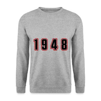 1948 Année Numéro - Sweat-shirt Unisexe - gris chiné - Devant - Alina (178cm) & Michal (187cm)