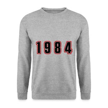 Numéro de l’année 1984 - Sweat-shirt Unisexe - gris chiné - Devant - Alina (178cm) & Michal (187cm)