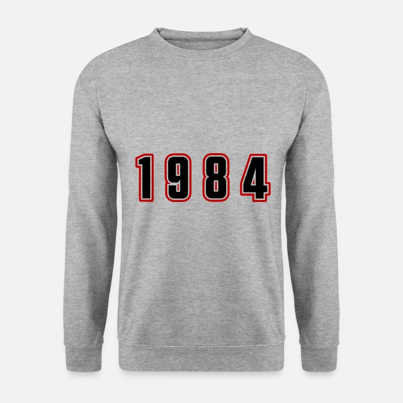 1984 Jahr Zahl - Unisex Pullover - Weißgrau meliert