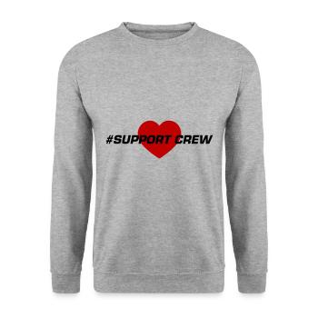 Support Crew Herz Liebe - Unisex Pullover - Weißgrau meliert - Vorne - Alina (178cm) & Michal (187cm)