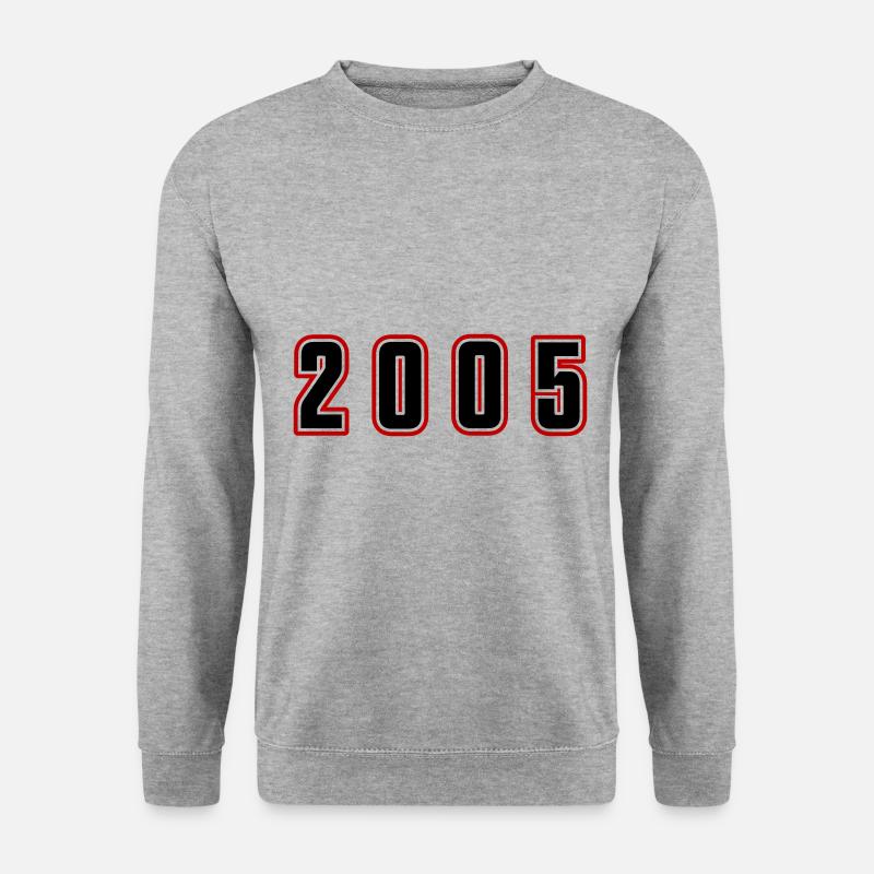2005 Jahr Zahl - Unisex Pullover - Weißgrau meliert