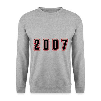 2007 Year Number - Unisex Sweatshirt - salt & pepper - Front - Alina (178cm) & Michal (187cm)
