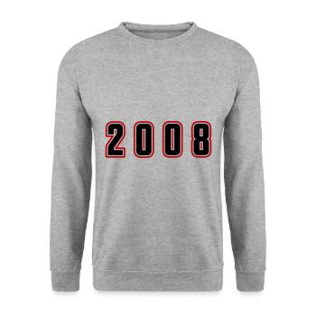 2008 Year Number - Unisex Sweatshirt - salt & pepper - Front - Alina (178cm) & Michal (187cm)