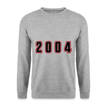 2004 Jahr Zahl - Unisex Pullover - Weißgrau meliert - Vorne - Alina (178cm) & Michal (187cm)