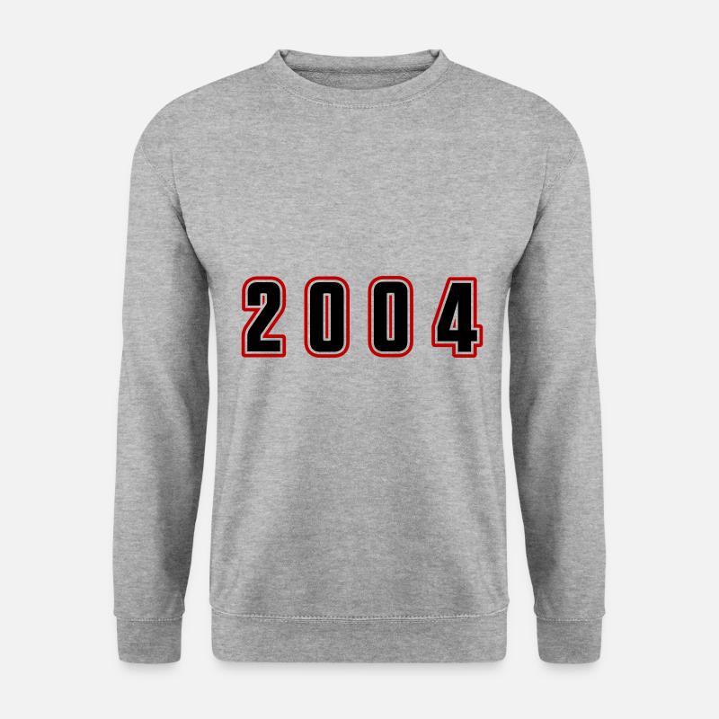2004 Jahr Zahl - Unisex Pullover - Weißgrau meliert