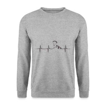 Battements de coeur Pour parapente parfaite - Sweat-shirt Unisexe - gris chiné - Devant - Alina (178cm) & Michal (187cm)