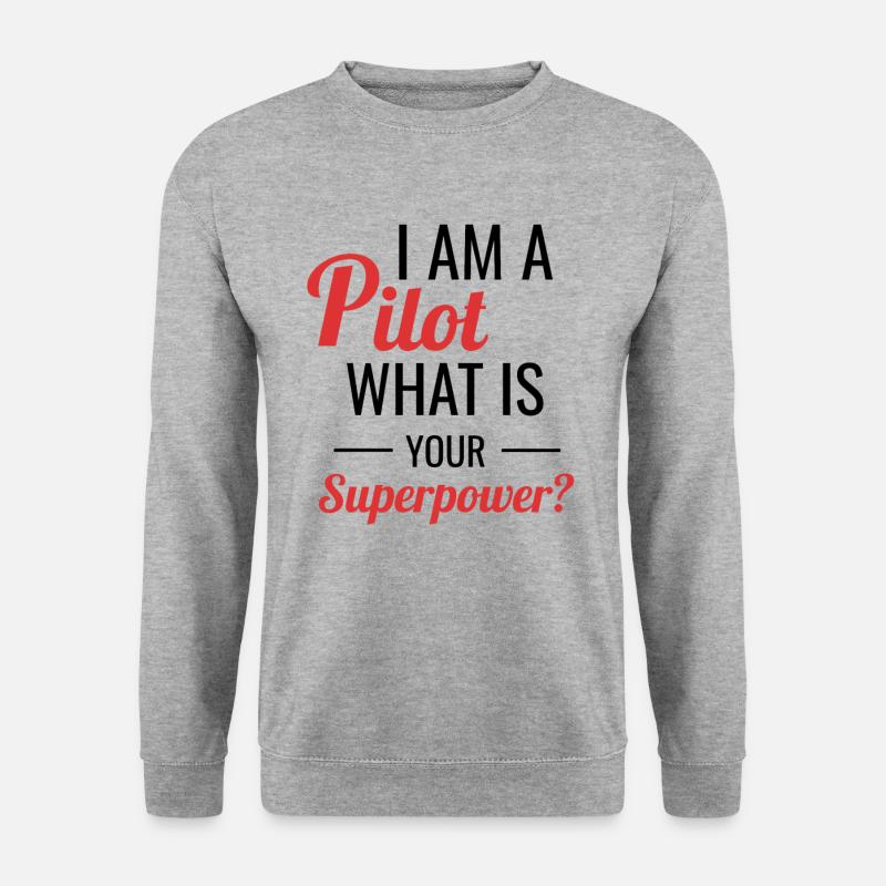 Pilot - Unisex Pullover - Weißgrau meliert