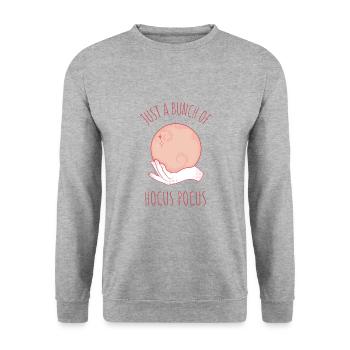 Hexe Halloween Gruselig Hocus Pocus Geschenkidee - Unisex Pullover - Weißgrau meliert - Vorne - Alina (178cm) & Michal (187cm)