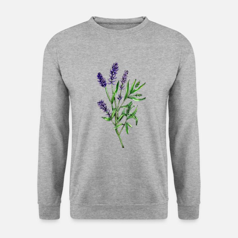 Echter Lavendel, Lavandula angustifolia - Unisex Pullover - Weißgrau meliert