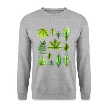 Leaves, foliage, tree leaves, foliage - Unisex Sweatshirt - salt & pepper - Front - Alina (178cm) & Michal (187cm)