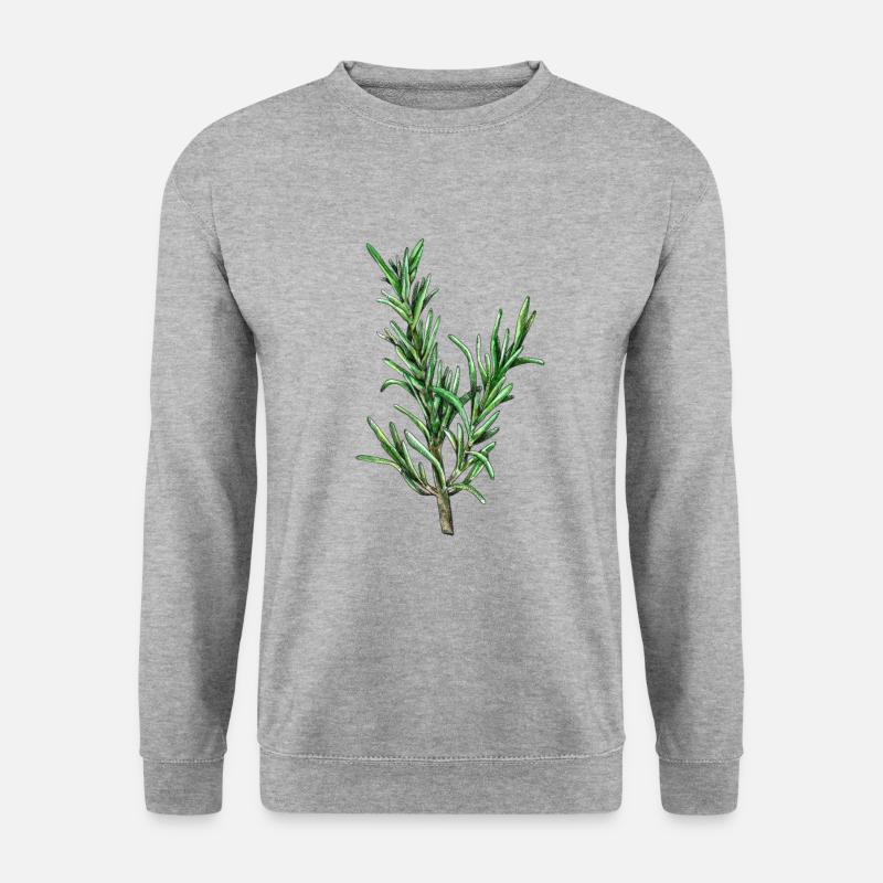 Rosmarin, Rosmarinus Officinalis - Unisex Pullover - Weißgrau meliert