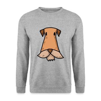 Airedale Terrier comic cartoon - Unisex Sweatshirt - salt & pepper - Front - Alina (178cm) & Michal (187cm)
