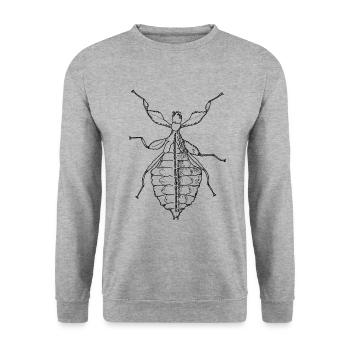Walking Leaf - Phylliidae - Ghost Scarecrow - Unisex Sweatshirt - salt & pepper - Front - Alina (178cm) & Michal (187cm)
