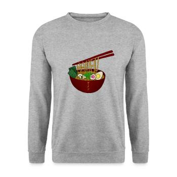 Ramen - Sweat-shirt Unisexe - gris chiné - Devant - Alina (178cm) & Michal (187cm)
