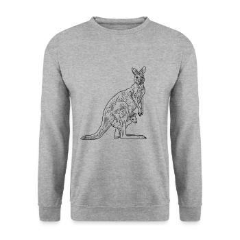 kangaroo - Unisex Sweatshirt - salt & pepper - Front - Alina (178cm) & Michal (187cm)