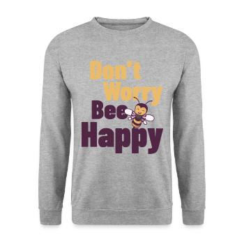 Don`t Worry Bee Happy design for clubs and breeding - Unisex Sweatshirt - salt & pepper - Front - Alina (178cm) & Michal (187cm)