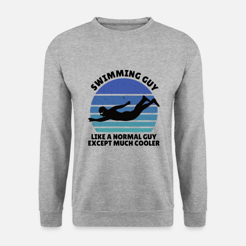 swimming guy - Unisex Pullover - Weißgrau meliert