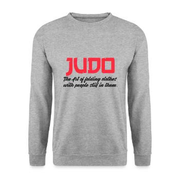 judo the art of folding people - Unisex Pullover - Weißgrau meliert - Vorne - Alina (178cm) & Michal (187cm)