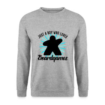 just a boy who loves boardgames - Sweat-shirt Unisexe - gris chiné - Devant - Alina (178cm) & Michal (187cm)