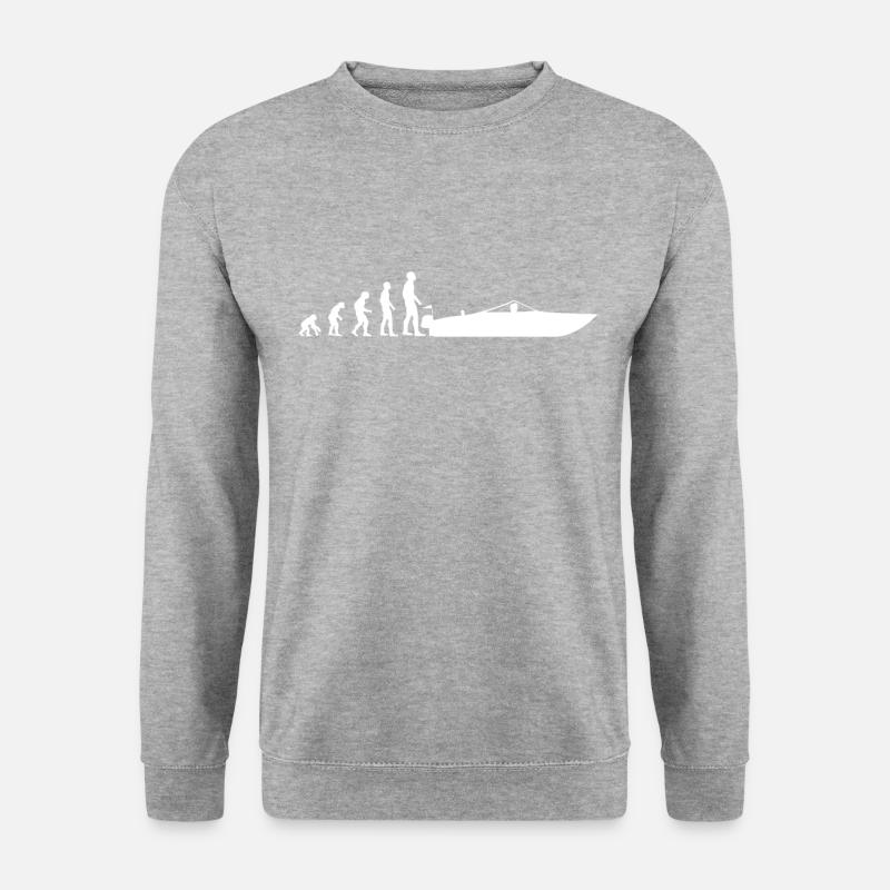 Motorboat Yacht Boat - Gift Evolution - - Unisex Sweatshirt - salt & pepper