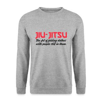 jiu-jitsu the art of folding people - Unisex Sweatshirt - salt & pepper - Front - Alina (178cm) & Michal (187cm)