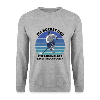 ice hockey dad - Unisex Pullover - Weißgrau meliert - Vorne - Alina (178cm) & Michal (187cm)