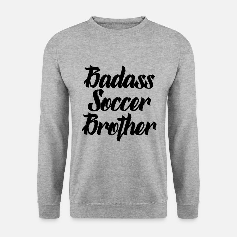 badass soccer brother - Unisex Pullover - Weißgrau meliert