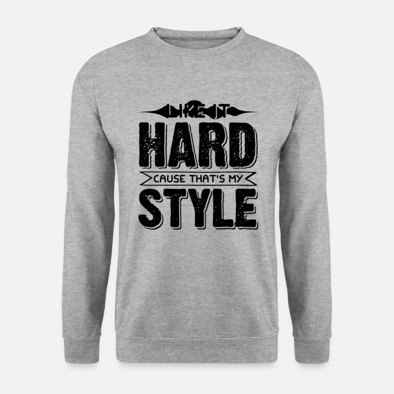 Hard Style Musik Siger - Unisex sweater - hvidgrå meleret